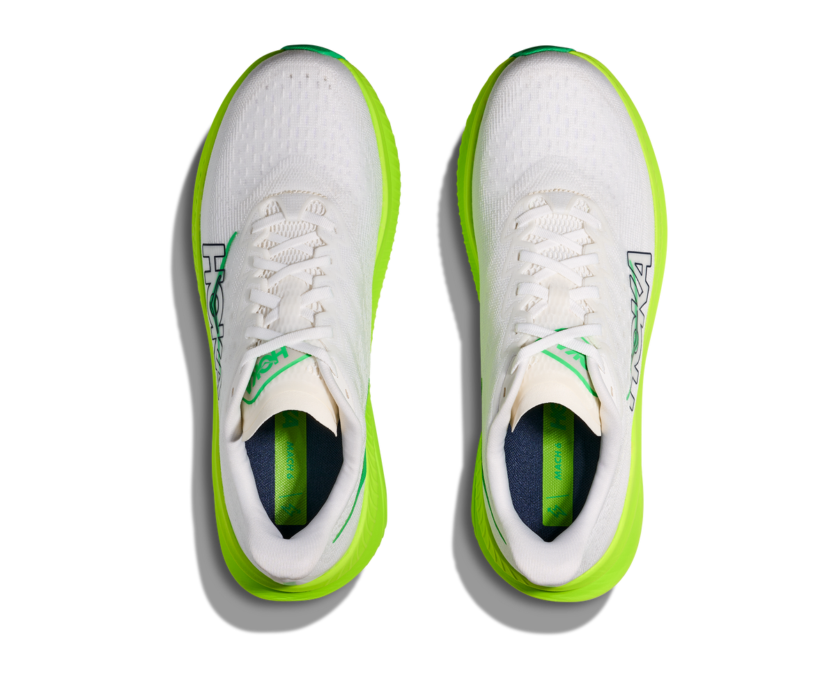HOKA Men's Mach 6 - WHITE / NEON LIME