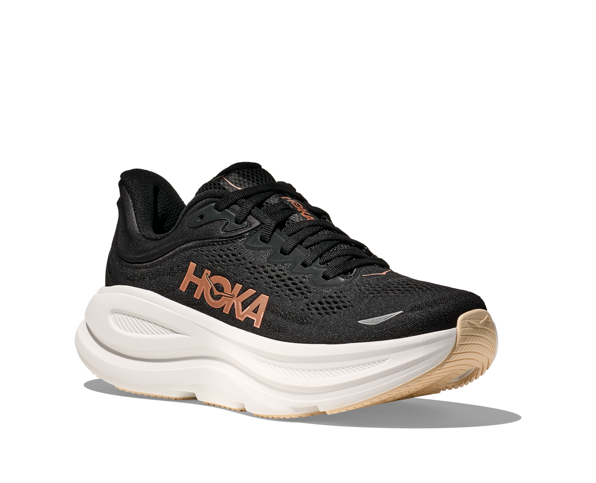 HOKA Women's Bondi 9 - BLACK / ROSE GOLD